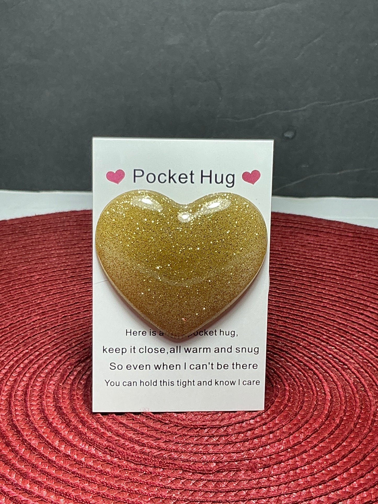 Gold Glitter Pocket Hug