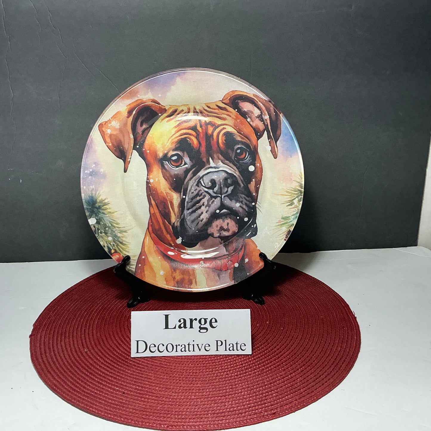 Large Boxer Dog Decorative Plate