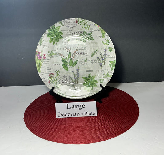 Large Kitchen Spice Decorative Plate + Black Display Stand