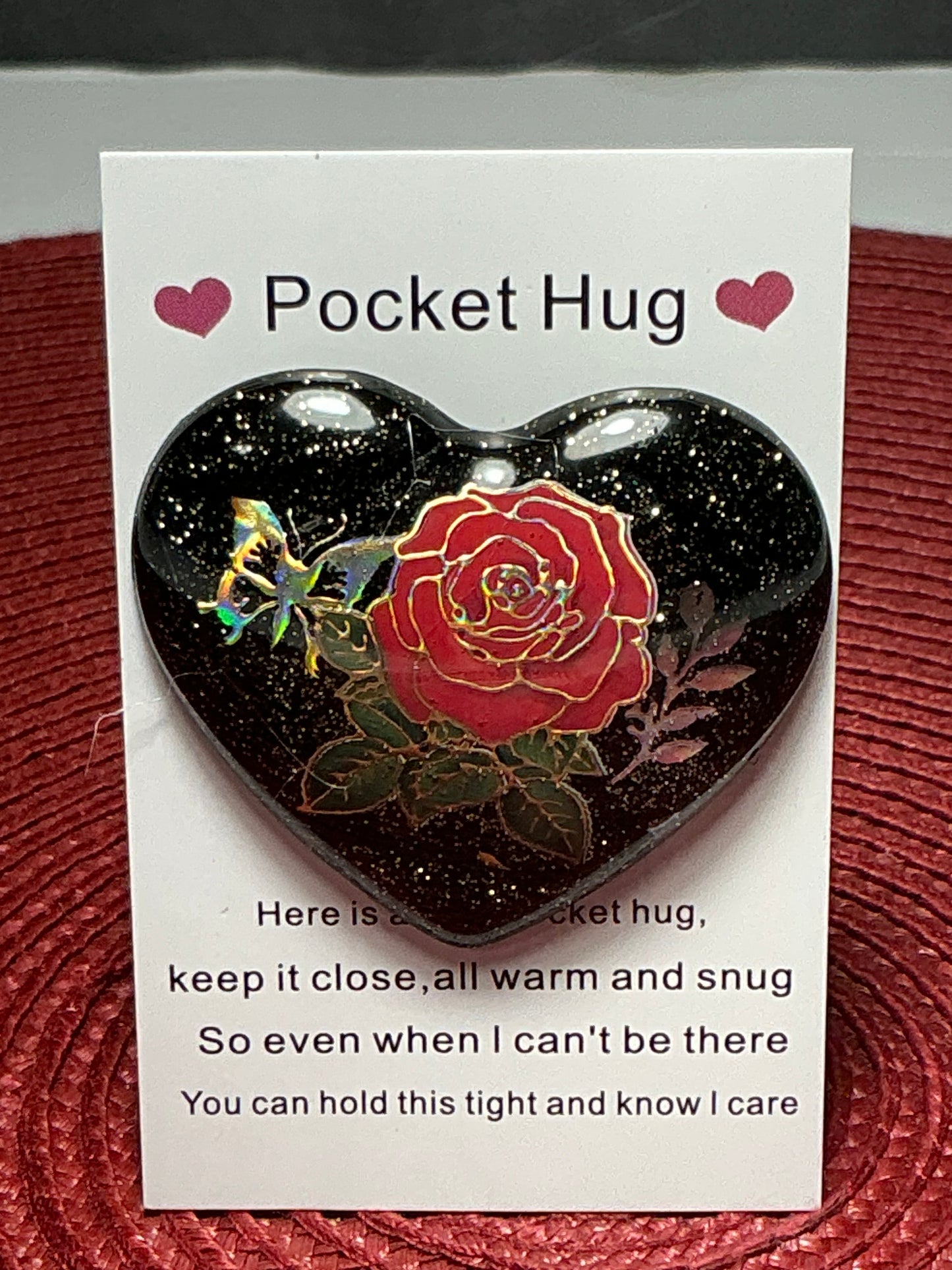 Rose with Butterfly Pocket Hug